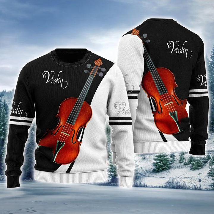 Violin Music Ugly Sweater For Men & Women, Perfect Outfit For Christmas New Year Autumn Winter