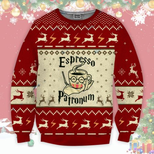 Espresso Patronum Coffee Lover Ugly Christmas Sweater | Adult | US2649