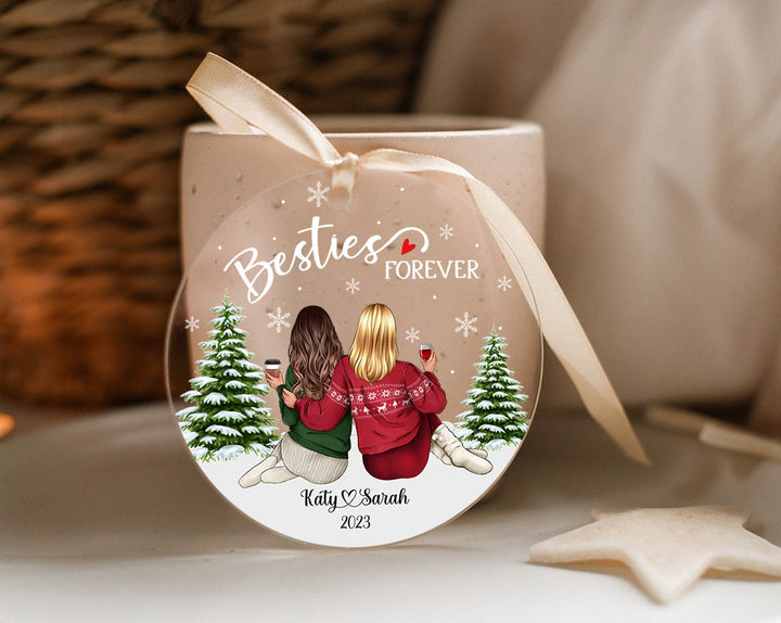 Custom Best Friend Ornament, Best Friend Gift, Bestie Christmas Ornament, Bestie Forever, Christmas Gift For Friends, Best Friends Gifts