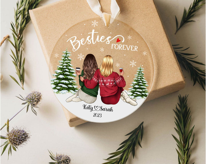 Custom Best Friend Ornament, Best Friend Gift, Bestie Christmas Ornament, Bestie Forever, Christmas Gift For Friends, Best Friends Gifts