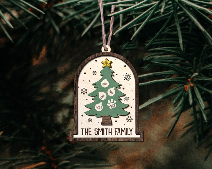Custom Family Ornament, Family Christmas Ornament, Tree Family Christmas Ornament, Family Ornament, Family Christmas Gift, Wooden Ornament
