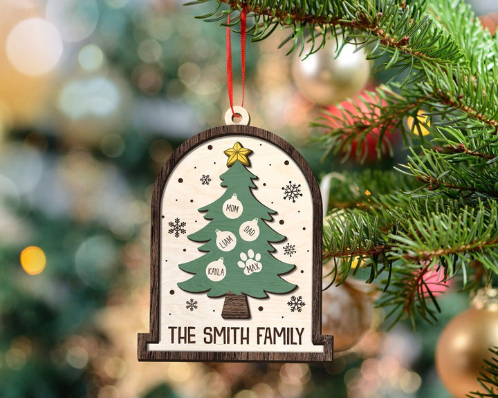 Custom Family Ornament, Family Christmas Ornament, Tree Family Christmas Ornament, Family Ornament, Family Christmas Gift, Wooden Ornament