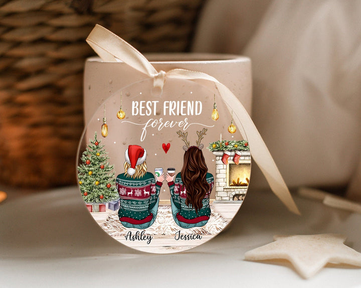 Personalized Best Friend Ornament, Bestie Christmas Ornament, Best Friends Gift, Christmas Ornament, Friendship Ornament, Friendship Gifts