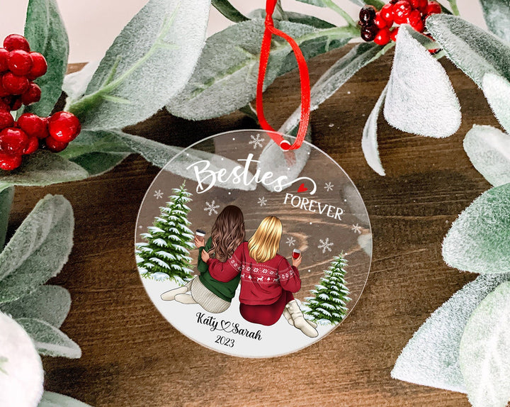 Custom Best Friend Ornament, Best Friend Gift, Bestie Christmas Ornament, Bestie Forever, Christmas Gift For Friends, Best Friends Gifts