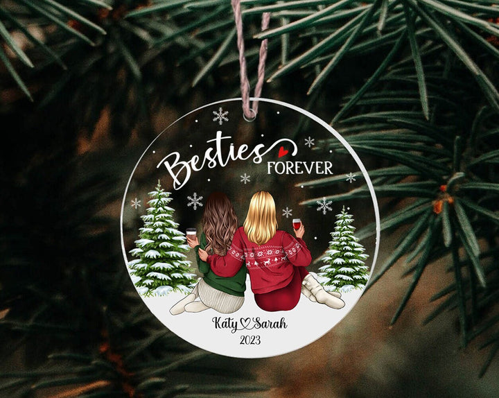 Custom Best Friend Ornament, Best Friend Gift, Bestie Christmas Ornament, Bestie Forever, Christmas Gift For Friends, Best Friends Gifts