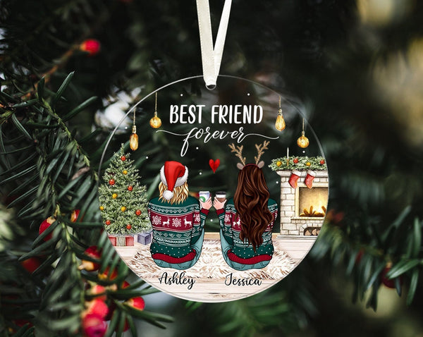 Personalized Best Friend Ornament, Bestie Christmas Ornament, Best Friends Gift, Christmas Ornament, Friendship Ornament, Friendship Gifts