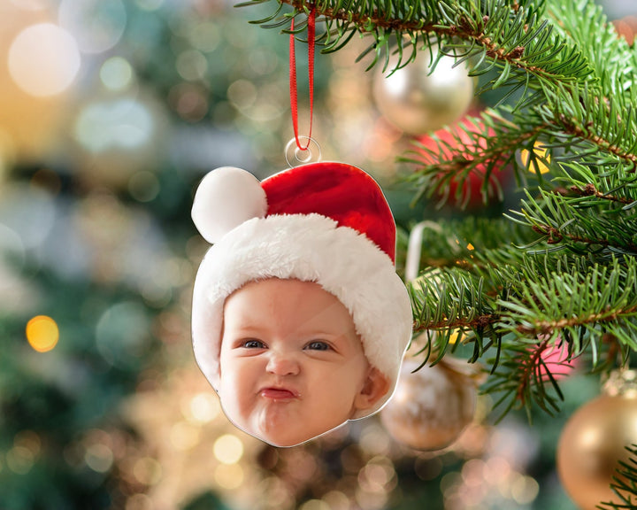 Custom Face Photo Ornament, Photo Ornament Personalized, Acrylic Photo Ornament, Picture Ornament, Funny Christmas Ornament, Christmas Gift