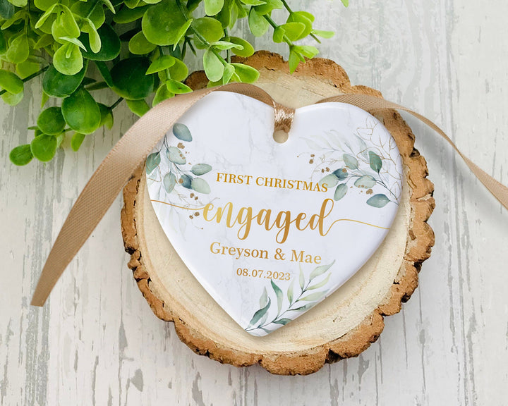 Personalized Engagement Ornament, First Christmas Ornament, Couples Gift, Engaged Ornament, Engaged Couples Ornament, Engagement Gift