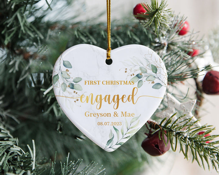 Personalized Engagement Ornament, First Christmas Ornament, Couples Gift, Engaged Ornament, Engaged Couples Ornament, Engagement Gift