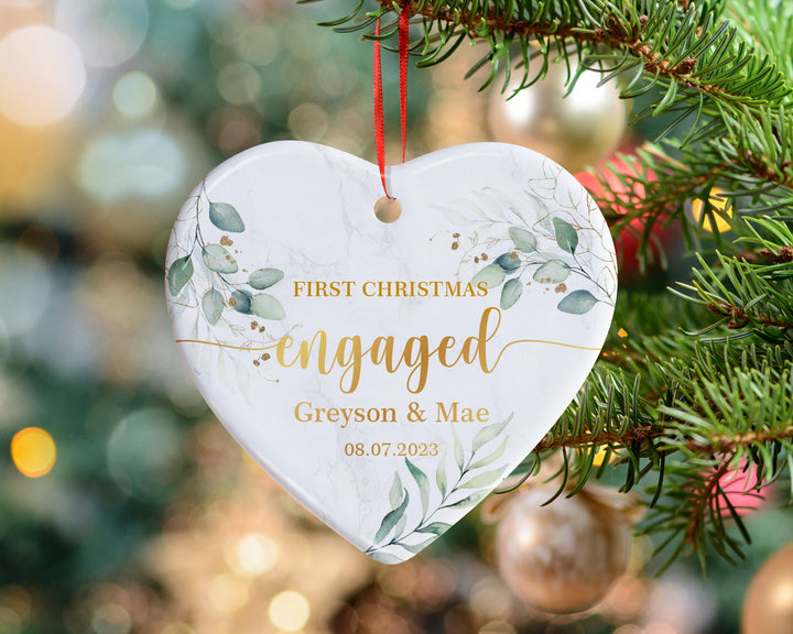 Personalized Engagement Ornament, First Christmas Ornament, Couples Gift, Engaged Ornament, Engaged Couples Ornament, Engagement Gift