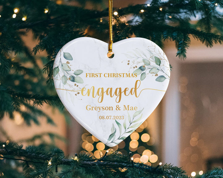 Personalized Engagement Ornament, First Christmas Ornament, Couples Gift, Engaged Ornament, Engaged Couples Ornament, Engagement Gift