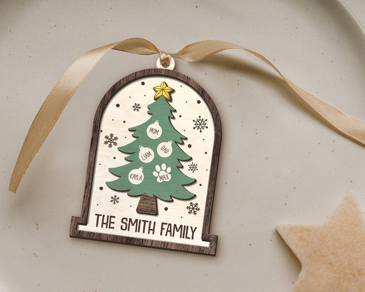Custom Family Ornament, Family Christmas Ornament, Tree Family Christmas Ornament, Family Ornament, Family Christmas Gift, Wooden Ornament