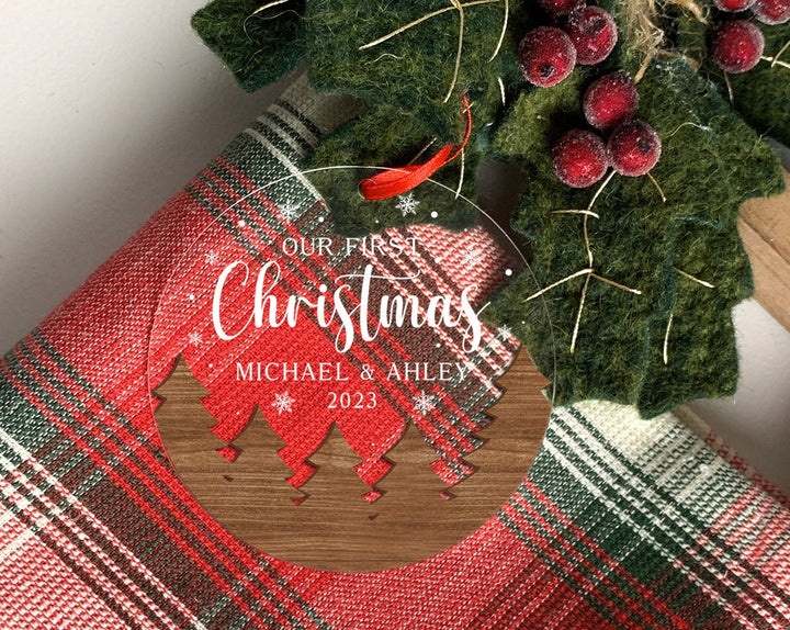 First Christmas Ornament, Custom Couples Ornament, Engagement Ornament, Engaged Ornament, Married Ornament, Couples Gift, Family Ornament