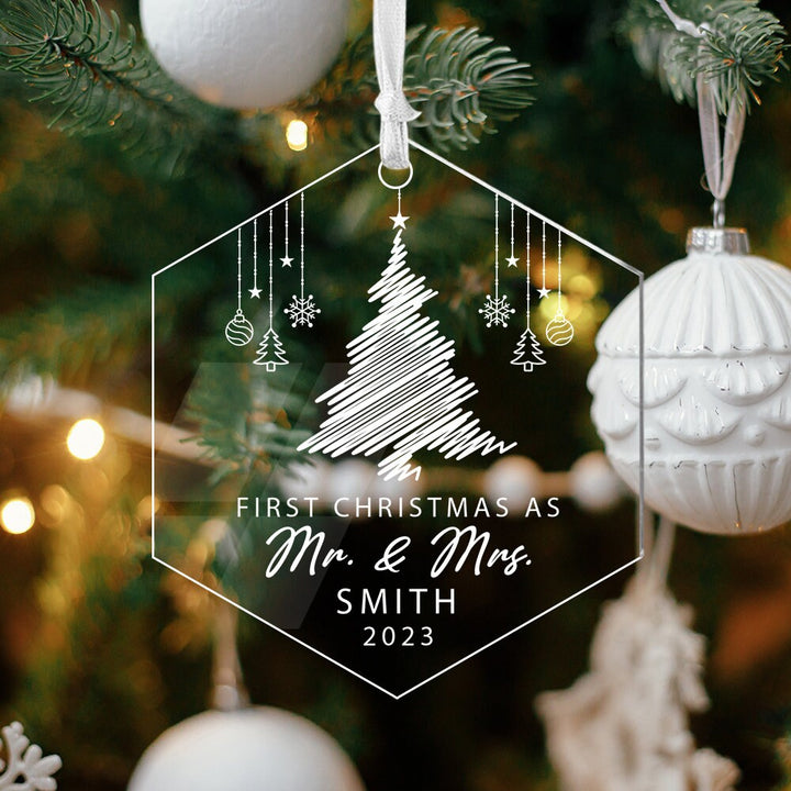 Custom Engagement Ornament, First Christmas Ornament, Custom Couple Name Ornament, Couple Christmas Ornament, Couples Gift, Engaged Ornament