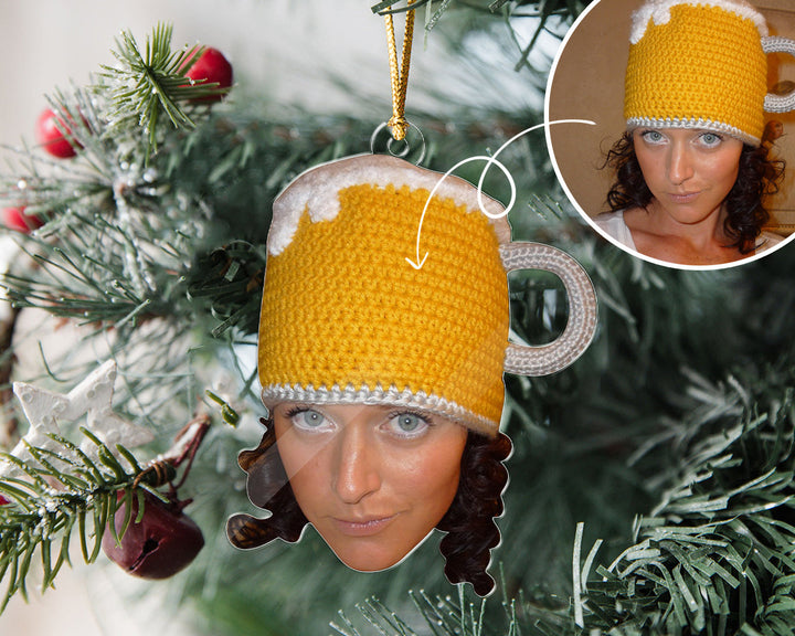 Custom Face Photo Ornament, Photo Ornament Personalized, Acrylic Photo Ornament, Picture Ornament, Funny Christmas Ornament, Christmas Gift