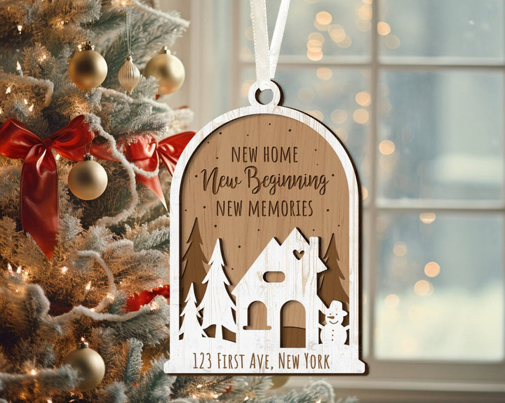 New Home Ornament, Custom House Address Ornament, Housewarming Gift,New House Ornament, New Beginning, New Memories, New Home Christmas Gift