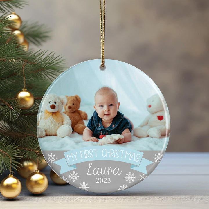 Personalized Photo Baby Ornament, Holiday Gifts, Christmas Gifts, Pregnant Gift, Mom To Be, Custom Picture Name Ornament, Newborn Ornament