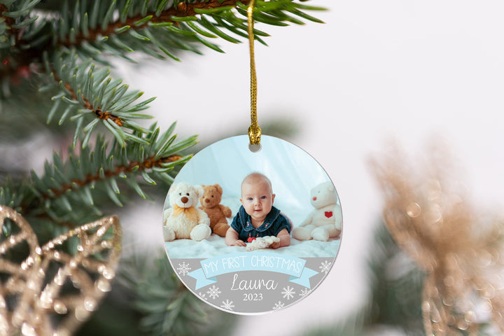 Personalized Photo Baby Ornament, Holiday Gifts, Christmas Gifts, Pregnant Gift, Mom To Be, Custom Picture Name Ornament, Newborn Ornament