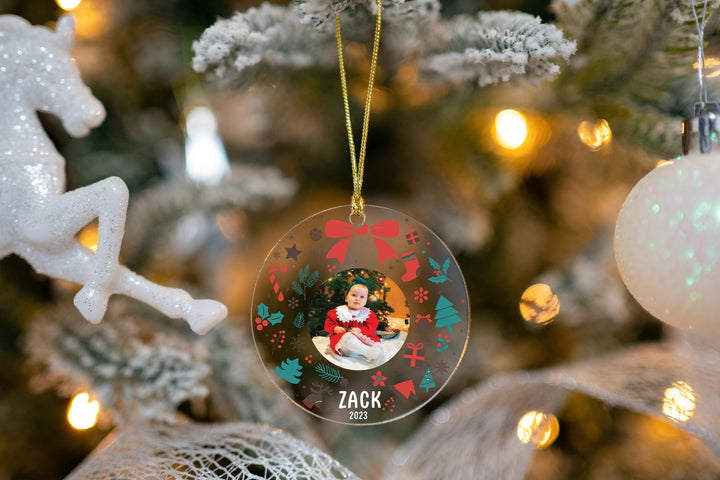 Personalized Photo Ornament for Baby, Christmas Gifts, Baby's First Christmas, Baby Gifts, New Mom Gifts, Custom Christmas Newborn Ornament