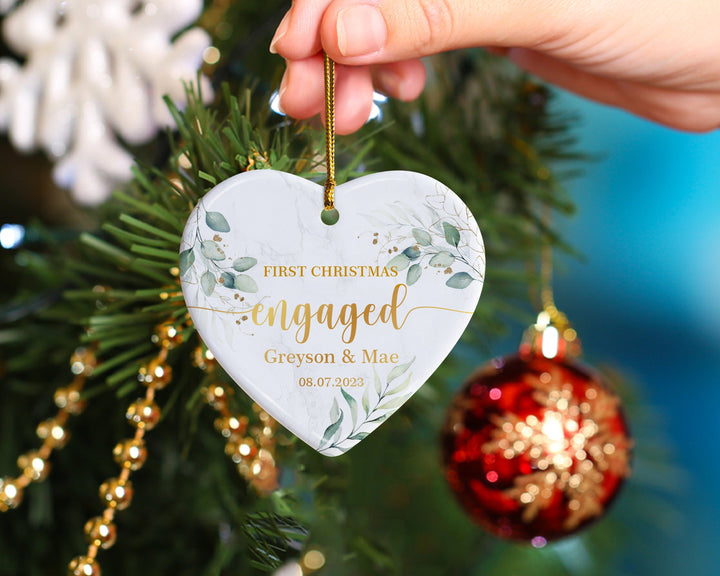 Personalized Engagement Ornament, First Christmas Ornament, Couples Gift, Engaged Ornament, Engaged Couples Ornament, Engagement Gift