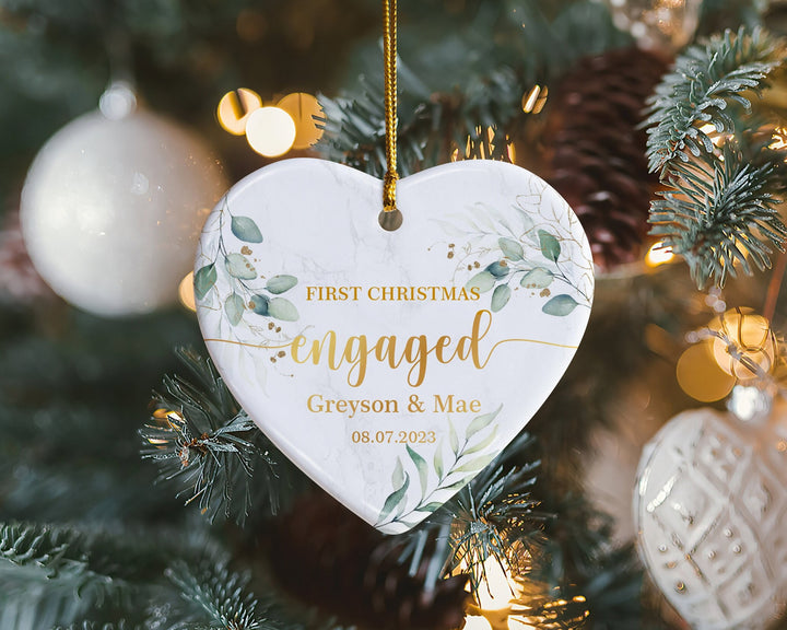 Personalized Engagement Ornament, First Christmas Ornament, Couples Gift, Engaged Ornament, Engaged Couples Ornament, Engagement Gift