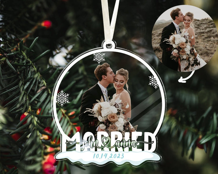 Engagement Ornament, Custom Engaged Photo Ornament, Couple Photo Ornament, First Christmas, Couples Gift, Christmas Engagement Gift