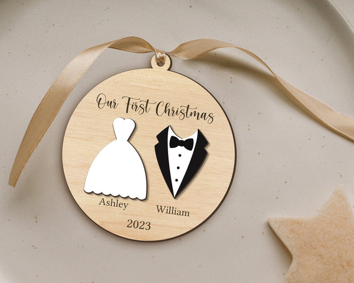 Wedding Ornament, Just Married Ornament, Wedding Ornament Personalized, First Christmas Newly Ornament, Wedding Gift, Couples Christmas Gift