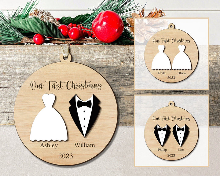 Wedding Ornament, Just Married Ornament, Wedding Ornament Personalized, First Christmas Newly Ornament, Wedding Gift, Couples Christmas Gift