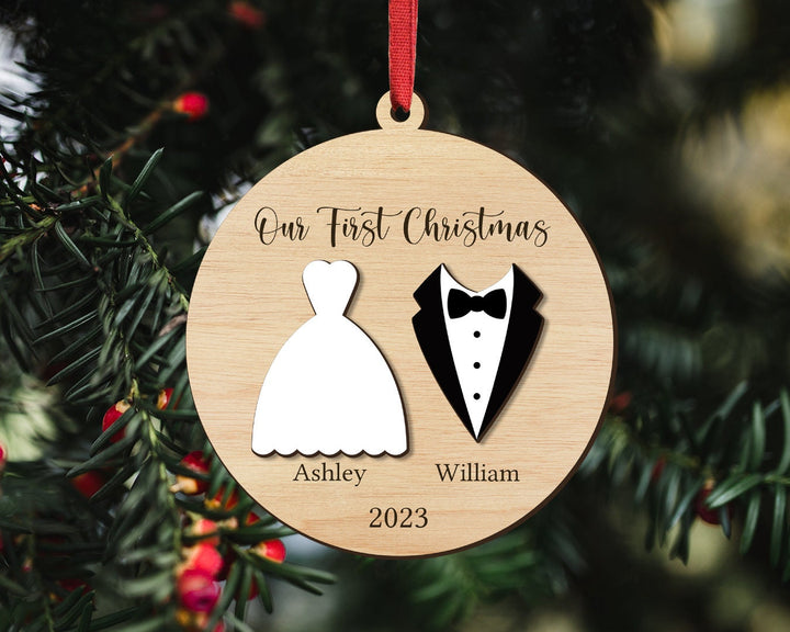 Wedding Ornament, Just Married Ornament, Wedding Ornament Personalized, First Christmas Newly Ornament, Wedding Gift, Couples Christmas Gift