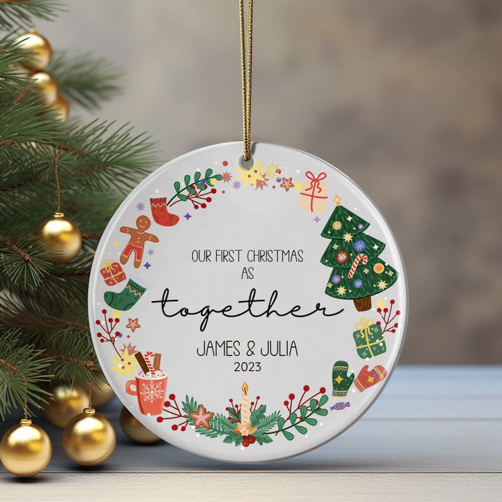 Personalized Name Ornament for Couple, Christmas Gifts, Tree Decor, First Christmas, Custom Christmas Hanging Ornament, Unique Ornament