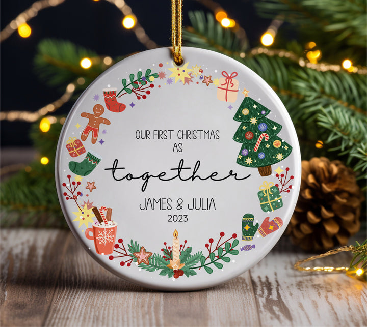 Personalized Name Ornament for Couple, Christmas Gifts, Tree Decor, First Christmas, Custom Christmas Hanging Ornament, Unique Ornament