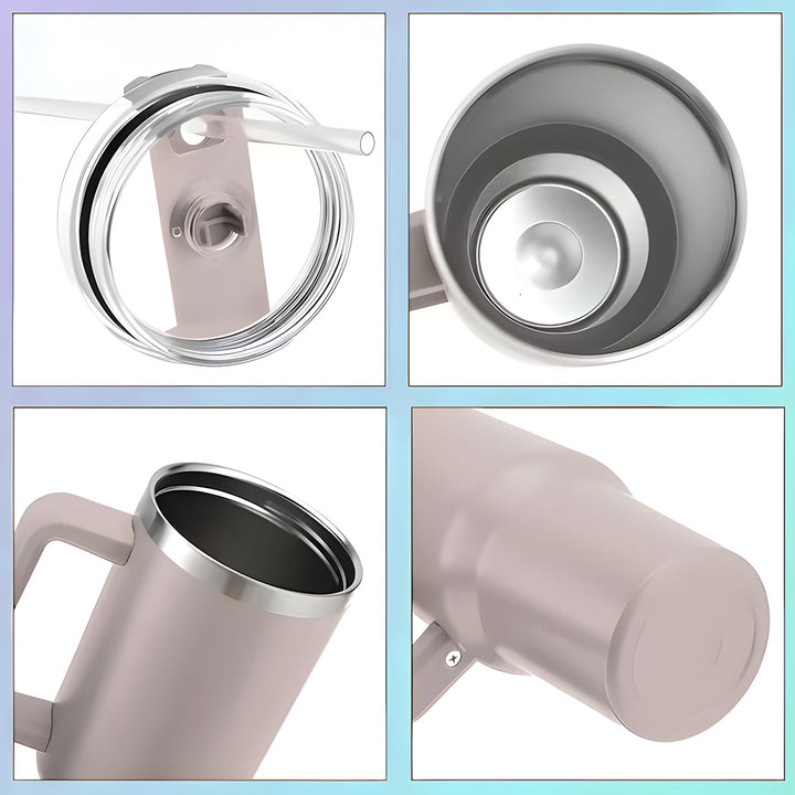 WinterBear and Penguin Tumbler 40oz With Handle, Daily 40oz Tumbler, Santa 40oz Stainless Steel Tumbler With Lid and Straw, Holiday Tumbler