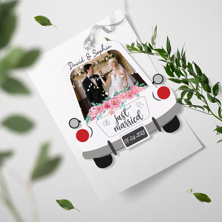 Couple Photo Ornament, Custom Married Ornament, Engagement Ornament, Photo Ornament, Newlywed Car Ornament, Christmas Ornament, Wedding Gift