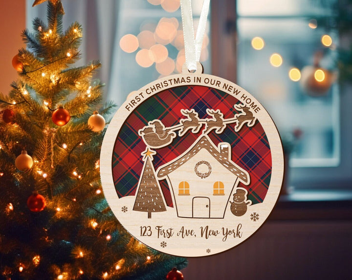 Custom Our New Home Ornament, House Address Ornament, First Christmas New Home Gift, New House Ornament, New Home Ornament,Housewarming Gift