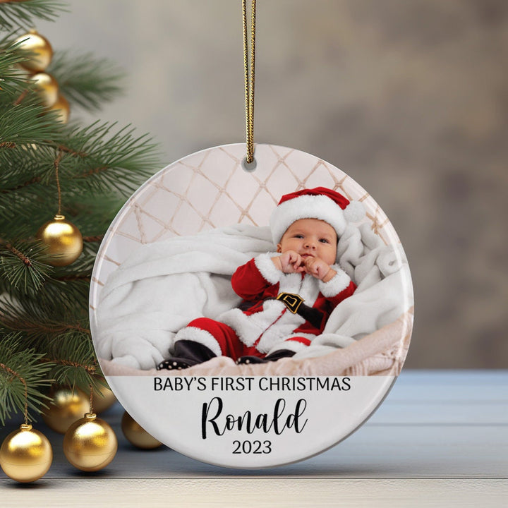 Custom Baby First Christmas Ornament, Baby Keepsake Gifts, Christmas Family Ornament, First Christmas Gifts, Personalized Photo Ornament