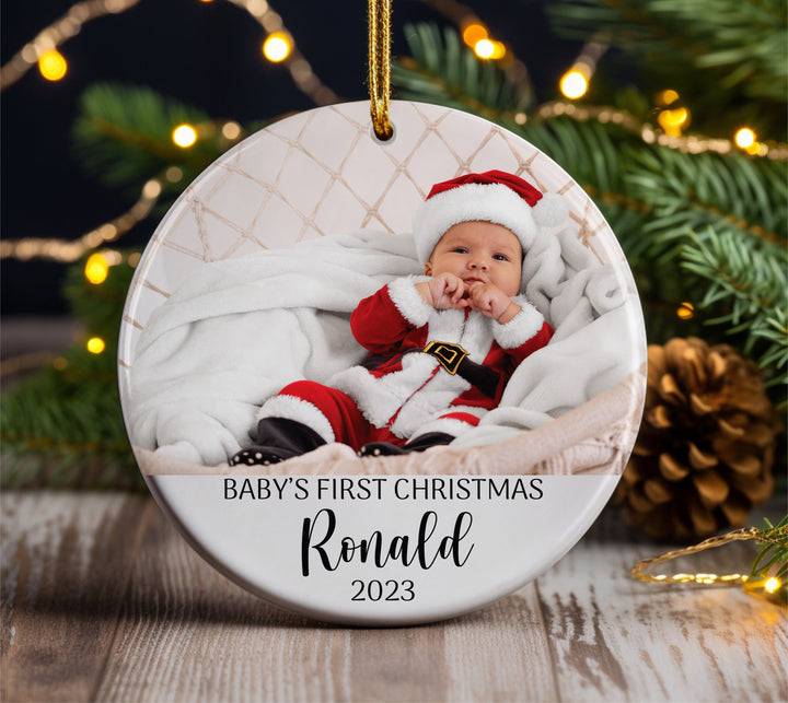 Custom Baby First Christmas Ornament, Baby Keepsake Gifts, Christmas Family Ornament, First Christmas Gifts, Personalized Photo Ornament