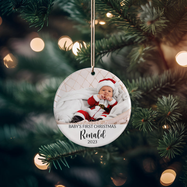 Custom Baby First Christmas Ornament, Baby Keepsake Gifts, Christmas Family Ornament, First Christmas Gifts, Personalized Photo Ornament