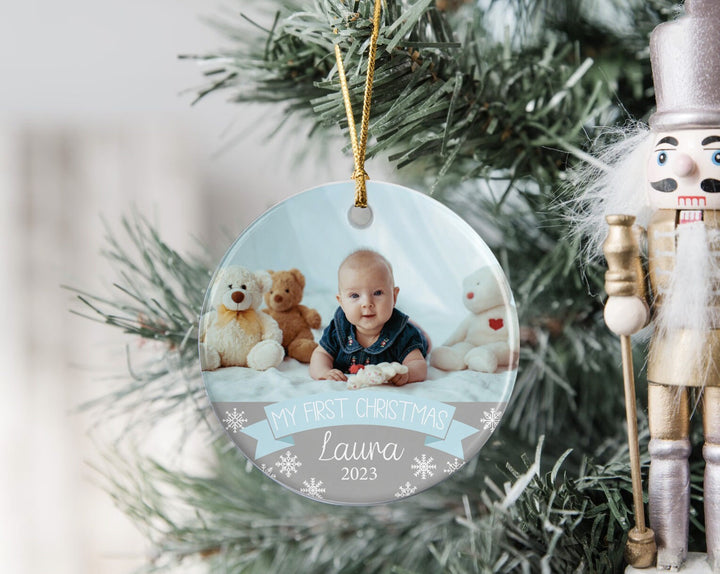 Personalized Photo Baby Ornament, Holiday Gifts, Christmas Gifts, Pregnant Gift, Mom To Be, Custom Picture Name Ornament, Newborn Ornament