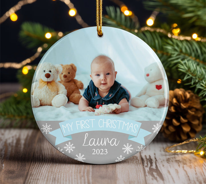 Personalized Photo Baby Ornament, Holiday Gifts, Christmas Gifts, Pregnant Gift, Mom To Be, Custom Picture Name Ornament, Newborn Ornament