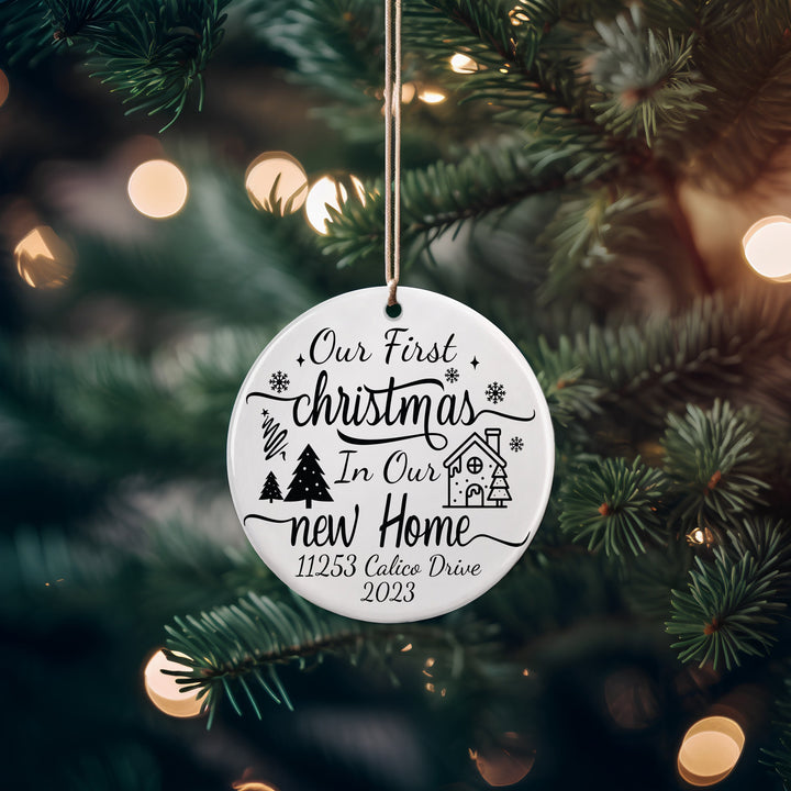 Personalized Our First Christmas Ornament For New Home Gift, Christmas Home Decor, New Apartment Gift, New House Gifts, Custom Tree Ornament