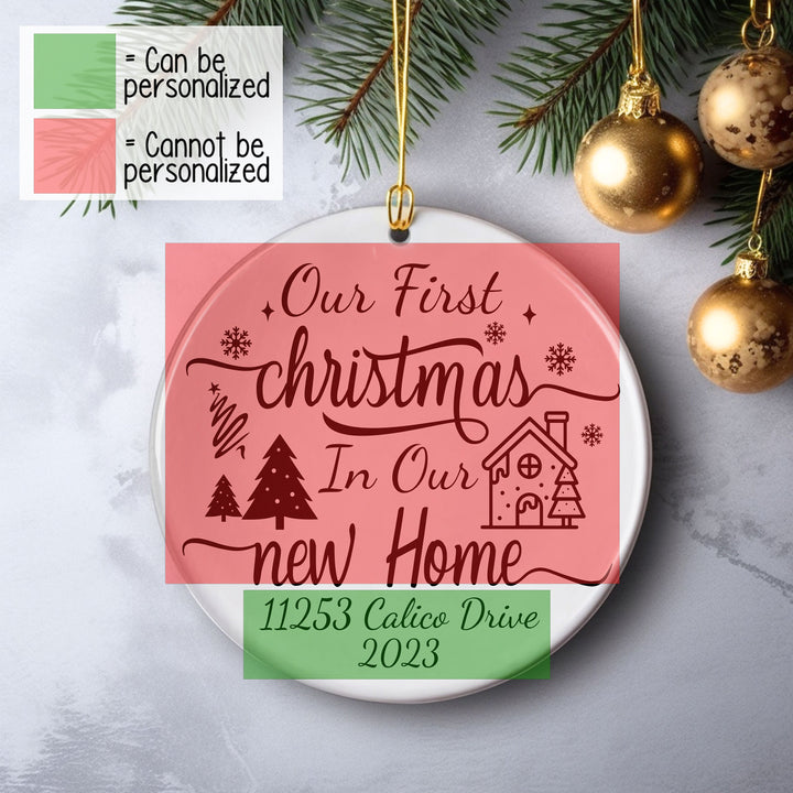 Personalized Our First Christmas Ornament For New Home Gift, Christmas Home Decor, New Apartment Gift, New House Gifts, Custom Tree Ornament