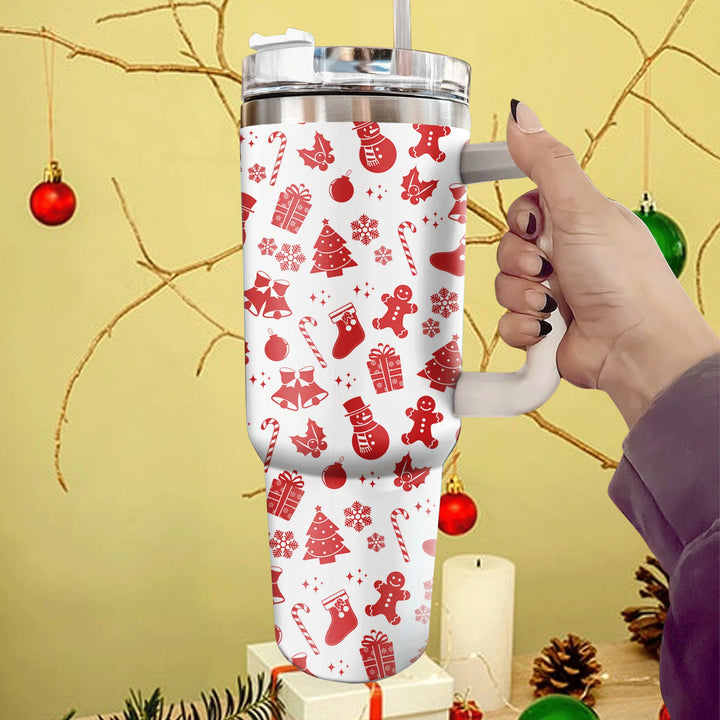 Nutcracker Tumbler 40oz With Handle, Christmas 40oz Tumbler, Santa 40oz Stainless Steel Tumbler With Lid and Straw, Christmas Tumbler