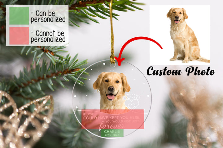 Personalized Photo Ornament for Dog, Dog Lover Gifts, Pet Sympathy Gifts, Loss of Pet, Dog Memorial Gifts, Custom Cute Dog Memorial Ornament