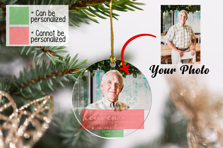 Personalized Memorial Photo Ornament, Sympathy Gifts, Christmas Ornaments, Christmas Keepsake Gifts, Acrylic Picture Rememberance Ornament