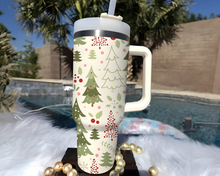 Personalized Merry Christmas 40oz Cup, Christmas 40oz Tumbler, Santa 40oz Stainless Steel Tumbler With Lid and Straw, Christmas Gift