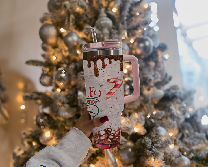 Merry Christmas Tumbler with Straw, Winter Tumbler Christmas Gift For Her, Tumbler for Holiday Gift For Her, Christmas jolly tumbler