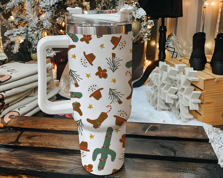 Minky Western Pumpkin Baby 40oz Tumbler with Handle and Straw, Floral Cowgirl Crib Bedding Tumbler, Christmas Tumblers, Fall Cactus Swaddle