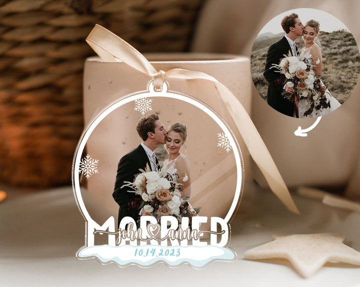 Engagement Ornament, Custom Engaged Photo Ornament, Couple Photo Ornament, First Christmas, Couples Gift, Christmas Engagement Gift