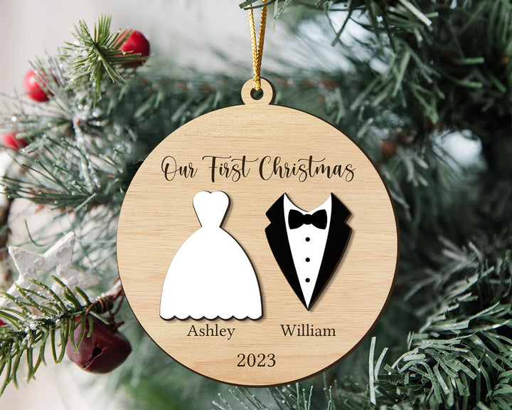 Wedding Ornament, Just Married Ornament, Wedding Ornament Personalized, First Christmas Newly Ornament, Wedding Gift, Couples Christmas Gift