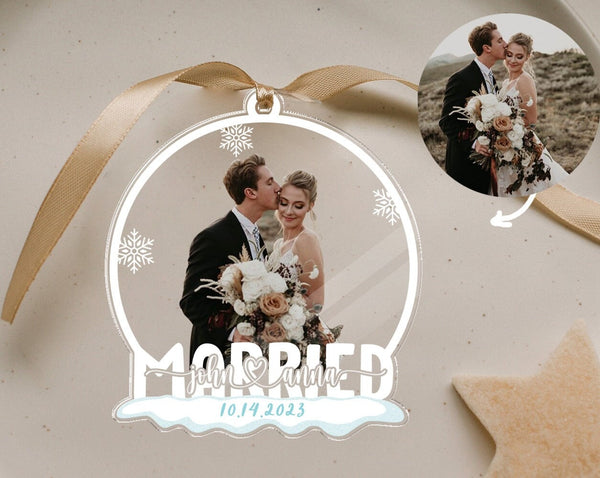 Engagement Ornament, Custom Engaged Photo Ornament, Couple Photo Ornament, First Christmas, Couples Gift, Christmas Engagement Gift